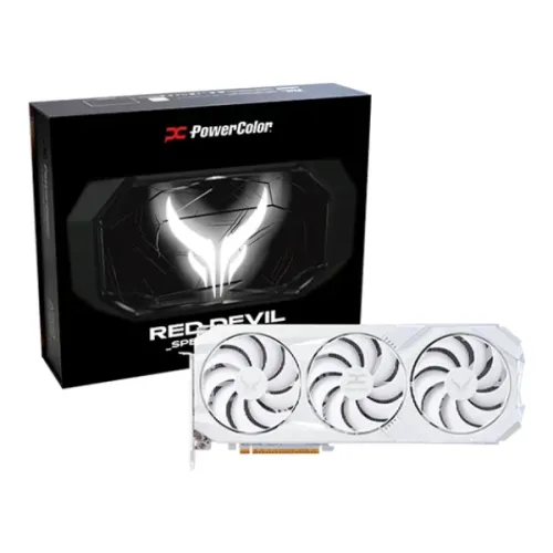 PowerColor Red Devil Spectral White AMD Radeon RX 9070 XT 16GB GDDR6 Graphics Card